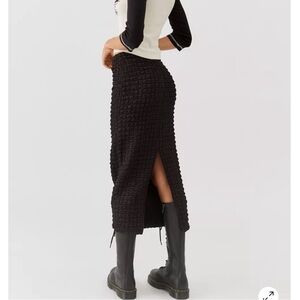 Urban Outfitters Black Textured Midi Skirt